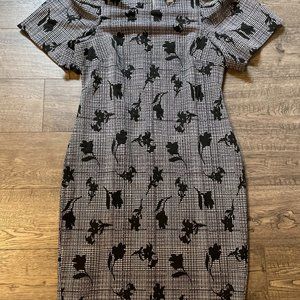 Calvin Klein Black Plaid w/Floral Knit | Size: 12